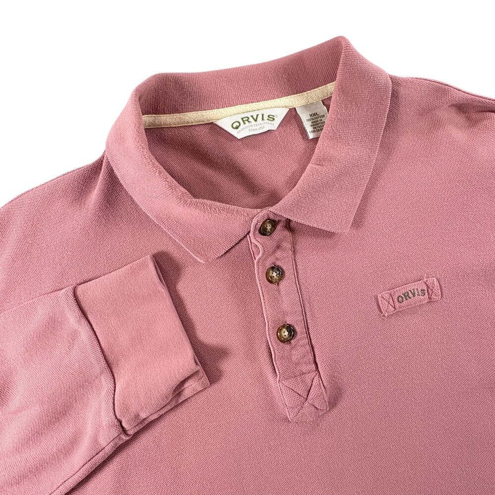 Orvis Long Sleeve Pullover 100% Cotton Shirt - Men's Sz 2XL **FLAWS**